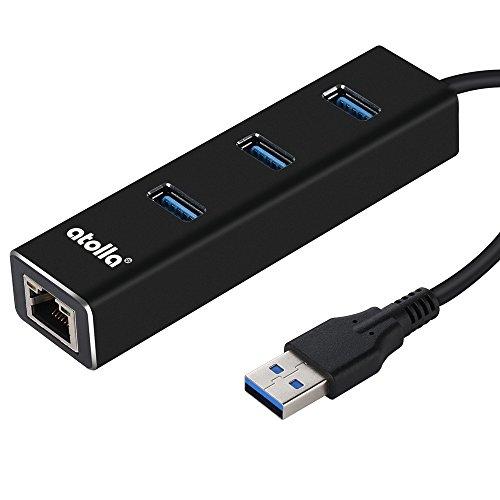 Atolla Hub USB 3.0 - 3 ports avec adaptateur Ethernet RJ45 Gigabit - Modèle CH-301_0