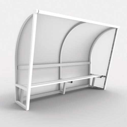 ABRI DE TOUCHE MONOBLOC V2,, STRUCTURE EN ALUMINIUM 50X50X3, PLASTIFIÉE BLANC