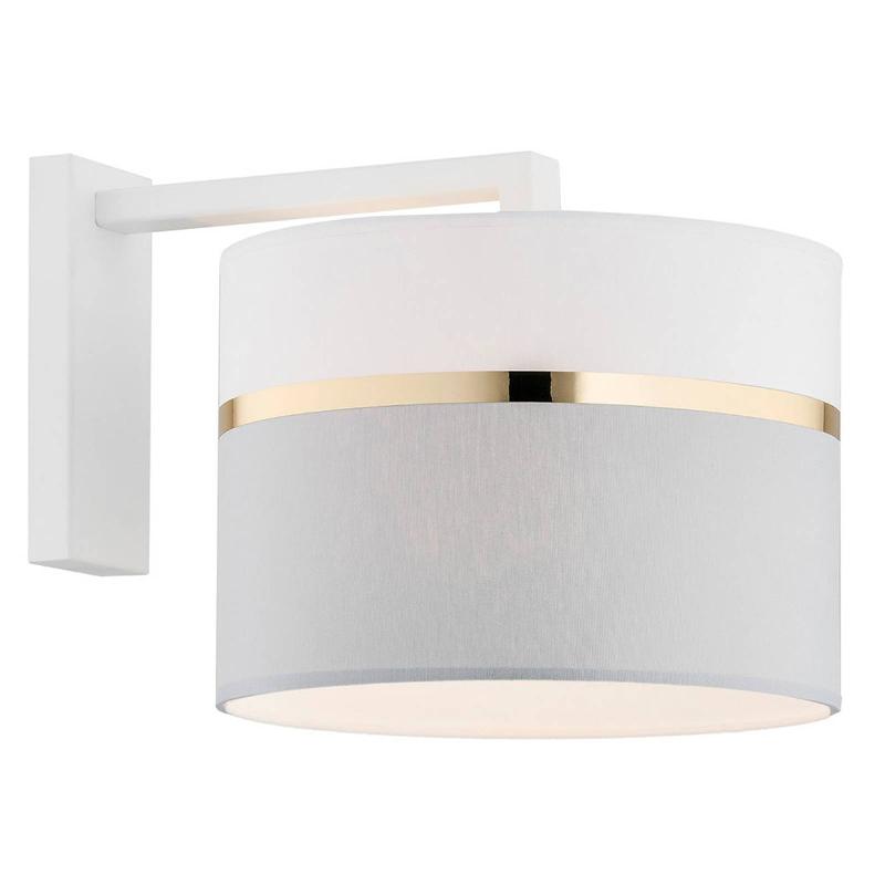 ARGON APPLIQUE MURALE TEXTILE LONG BLANC/GRIS/LAITON