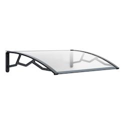 Auvent de Porte d'Entrée 80 x 120 cm - Polycarbonate Anti UV Marquise Extérieure Transparente - Protection Intempéries Art Plast - transparent ZA2886_0