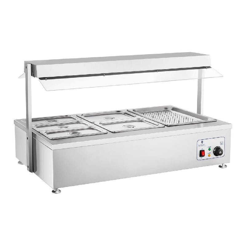 BAIN MARIE 1700 WATTS - 6 BACS GN - AVEC COMPARTIMENT POUR VIANDE 14_0000561_0