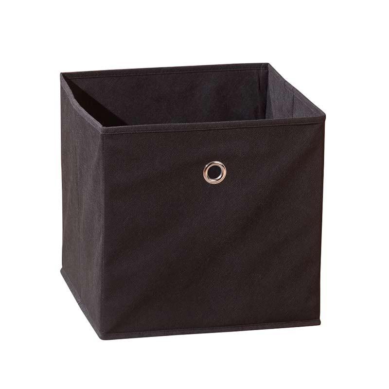 Boîte de rangement pliable Kase 32cm noir - Paris Prix - pratique et design avec œillet en métal_0