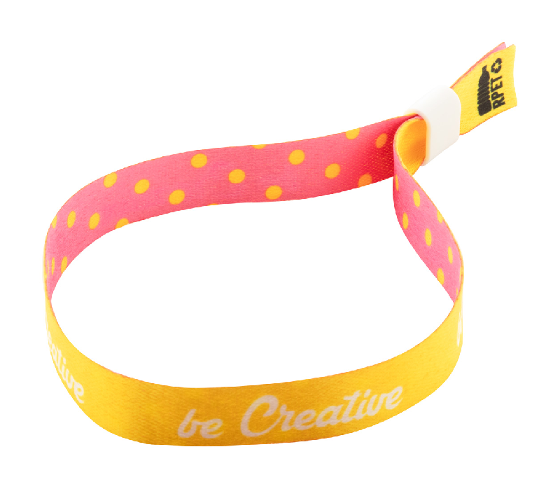Bracelet festival personnalisable - polyester RPET - impression sublimation double face - fermoir plastique coloré_0