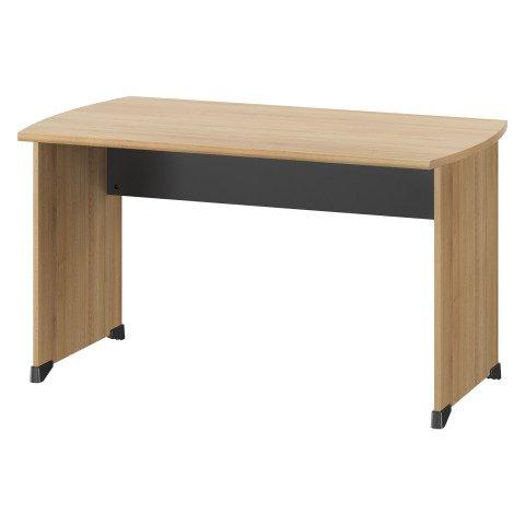 BUREAUX DROITS QUARTA PLUS L 120 X P 80 CM CHÊNE AMBRÉ PIÈTEMENT PLEIN BOIS