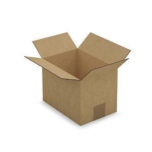 CAISSE CARTON BRUNE SIMPLE CANNELURE RAJA 21,5X15X15,5 CM