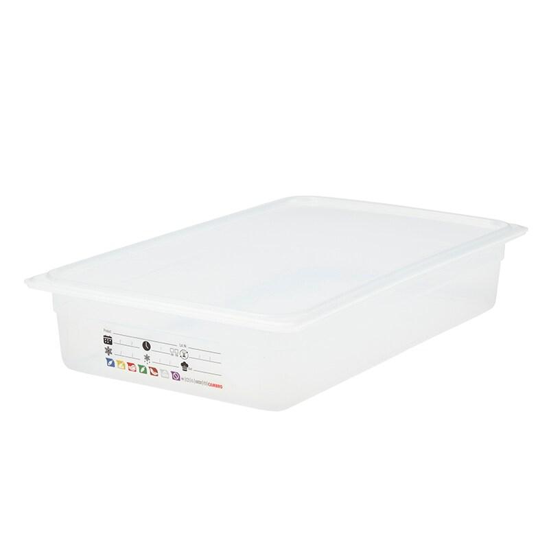 CAMBRO - 14PPT-190 - Bac GN 1/1 SafeTrack avec étiquette intégrée - 32,5 x 53 cm - Vente à l'unité (couvercle non inclus) - blanc plastique polyp_0