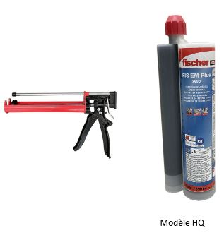 Cartouche de colle et pistolet 390ml - Modèle HQ - Résine époxy haute qualité - Utilisation à basse température - STI Balisage routier_0