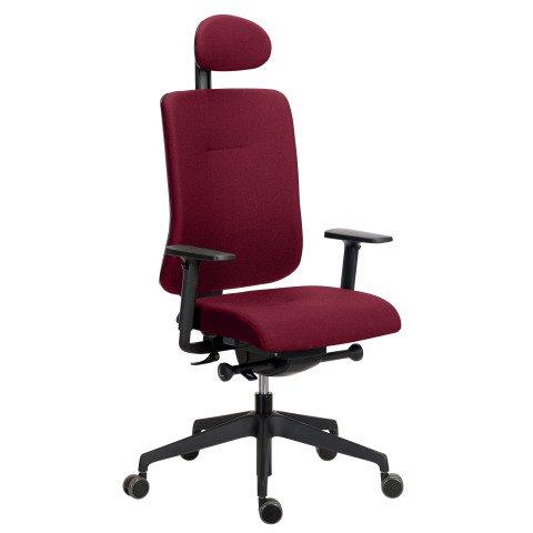 CHAISE DE BUREAU SITIZEN TISSU AVEC ACCOUDOIRS 3D ET APPUI-TETE BORDEAUX