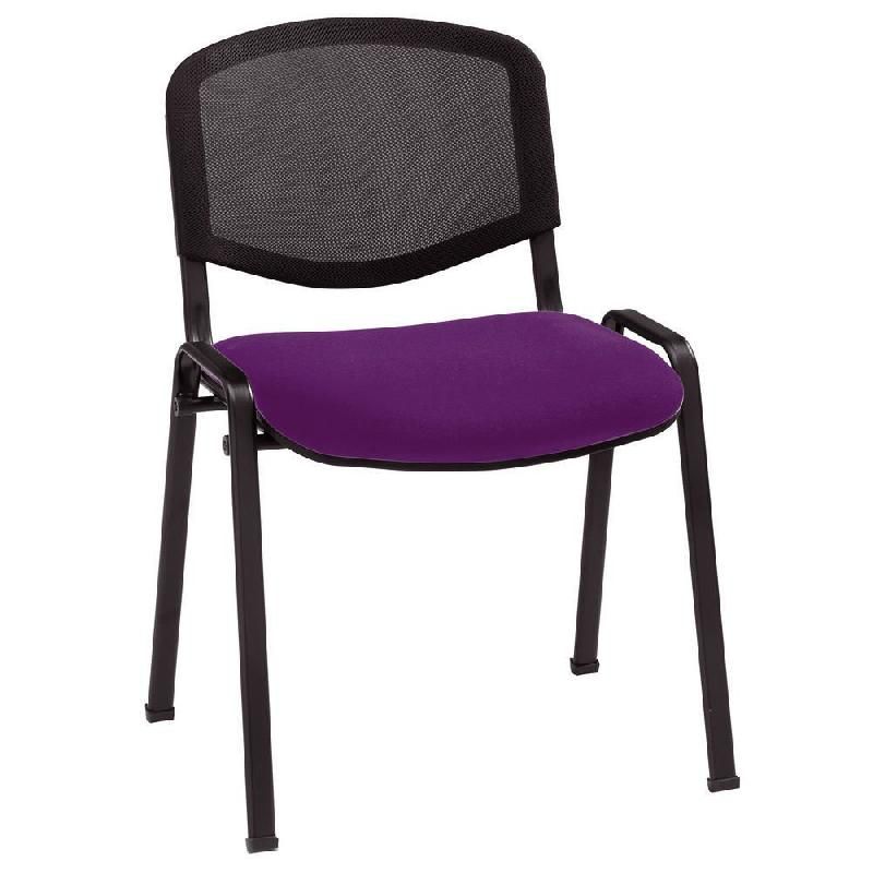 CHAISE VISITEUR EMPILABLE FIRST - EN MAILLE FILET - HAUTEUR DOSSIER 33 CM - COULEUR VIOLET (PRIX À L'UNITÉ)