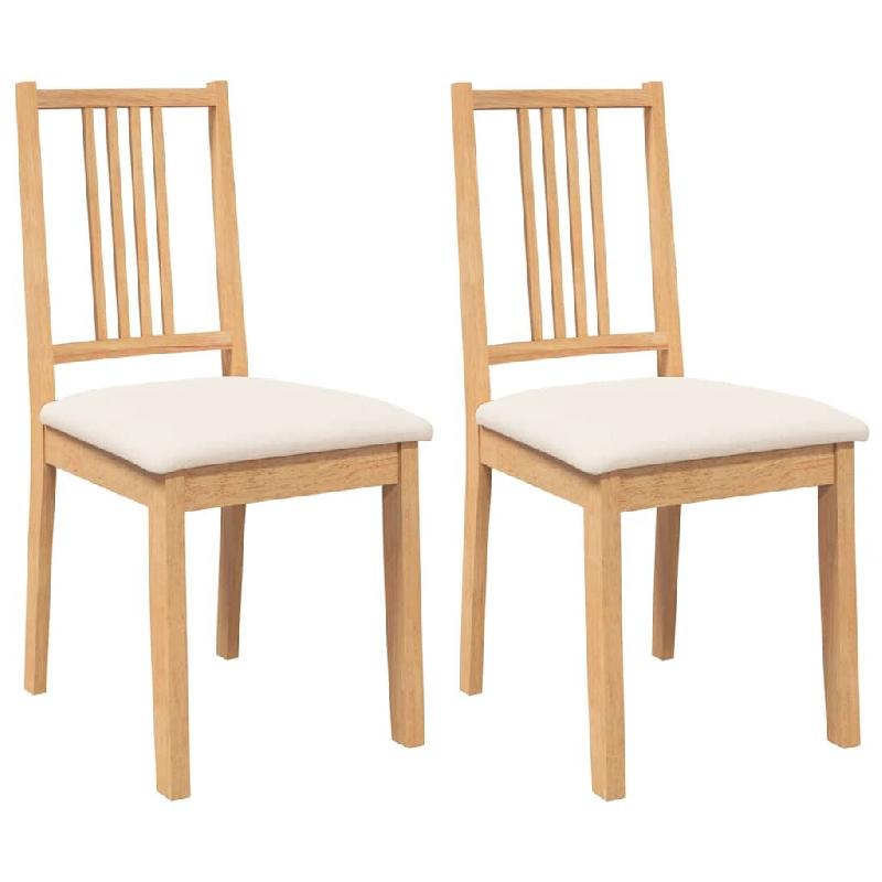 Chaises à manger coussins 2 pcs naturel bois massif caoutchouc Modèle Vega Master Core - 4102397_0