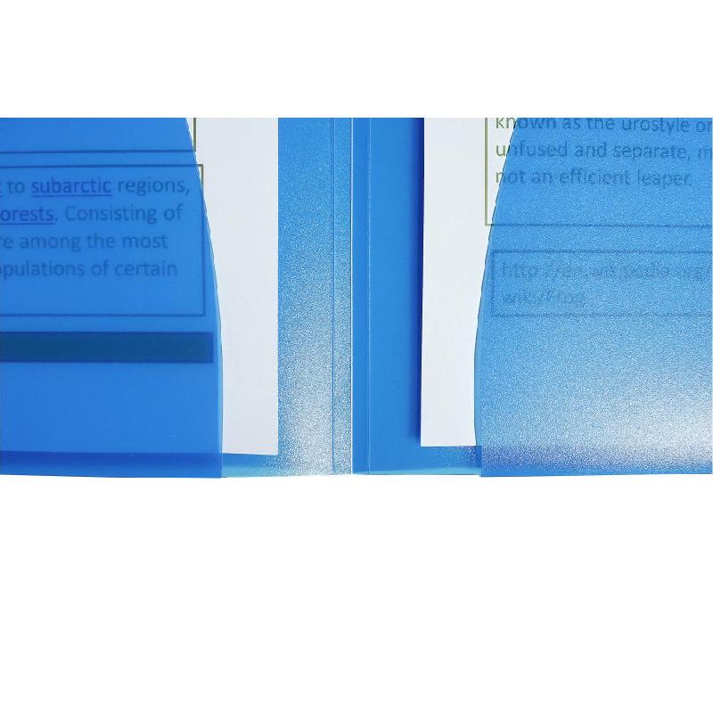 CHEMISE DOUBLE POCHE POLYPROPYLÈNE SEMI RIGIDE 4/10E - A4 - BLEU - LOT DE 20