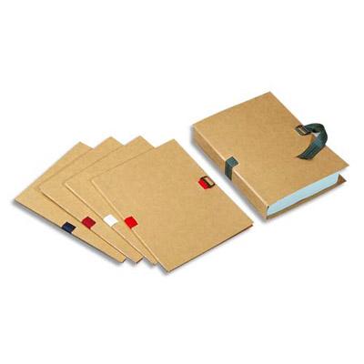 CHEMISE EXTENSIBLE VARIA 2213 - RECOUVERTE DE KRAFT BRUN - SANGLE BLANCHE - LOT DE 2