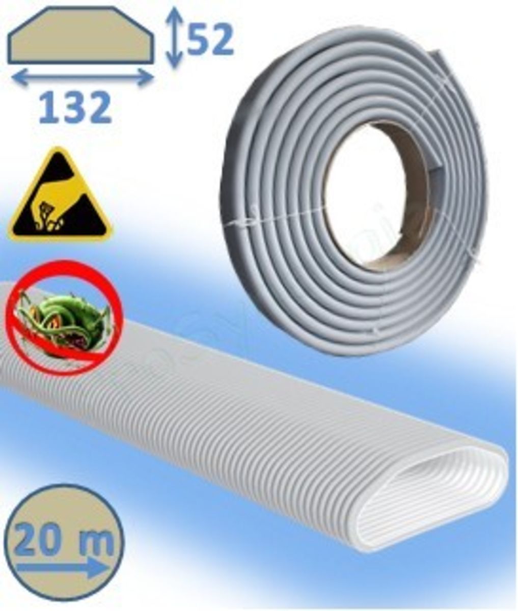 CONDUIT ANTISTATIQUE ET ANTIBACTÉRIEN OPTIFLEX OVALE 132X52MM - 20 M