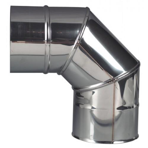 COUDE INOX À 90° - SIMPLE PAROI - SECTEURS LISSES - DIAMÈTRE 125 MM TEN