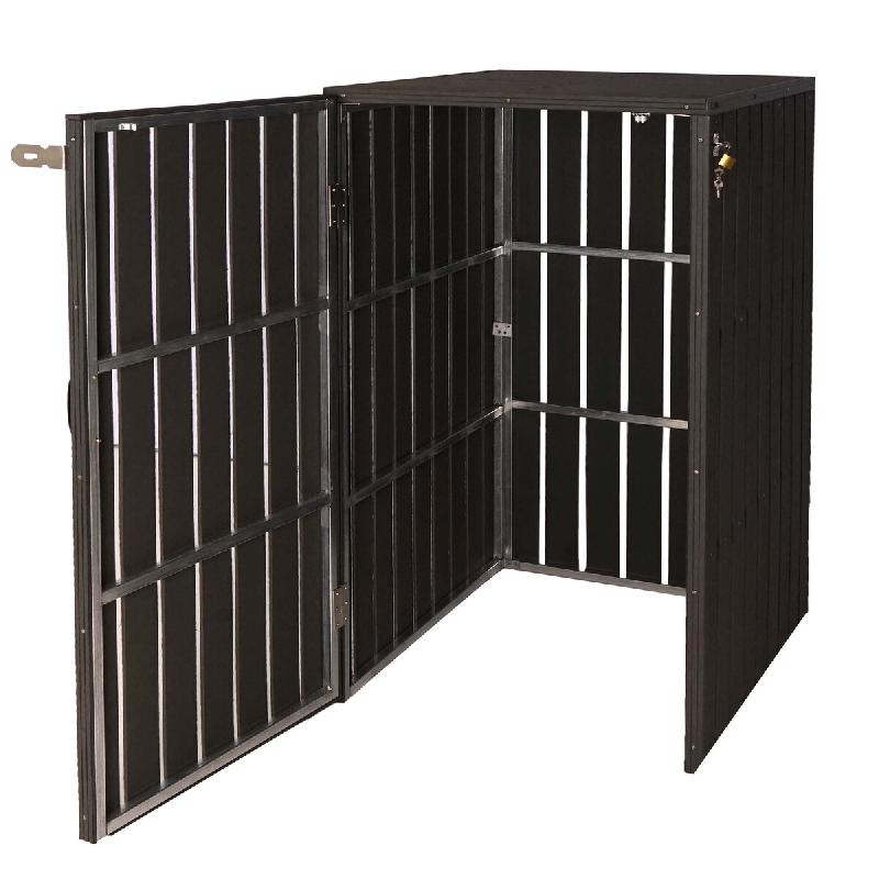 Décoshop26 - Abris poubelles pour conteneur 80 à 240 litres 115x77x97 cm acier et WPC anthracite 04_0008248 - acier 3000262507214_0