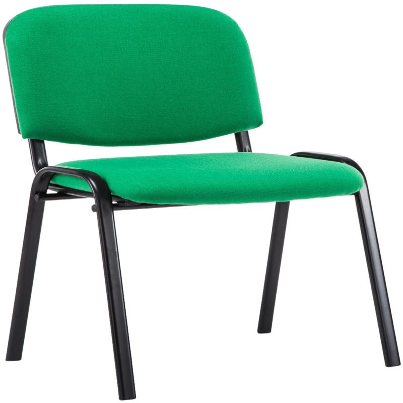 Décoshop26 - Chaise visiteur empilable zone d'attente en tissu vert piètement à 4 pieds en métal noir 10_0003399 - noir métal 3000251563085_0