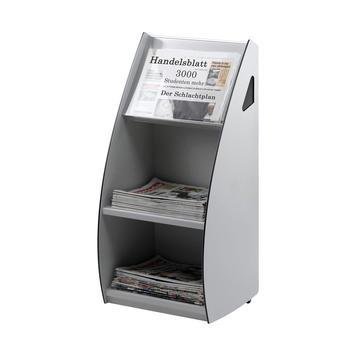 Distributeur de brochures - 474 mm - 2 étages - Polystyrène gris RAL 7035_0