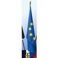 Drapeaux Europe - 100% polyester 115g/m² - montés sur hampe en bois bleu - 150x225 cm_0