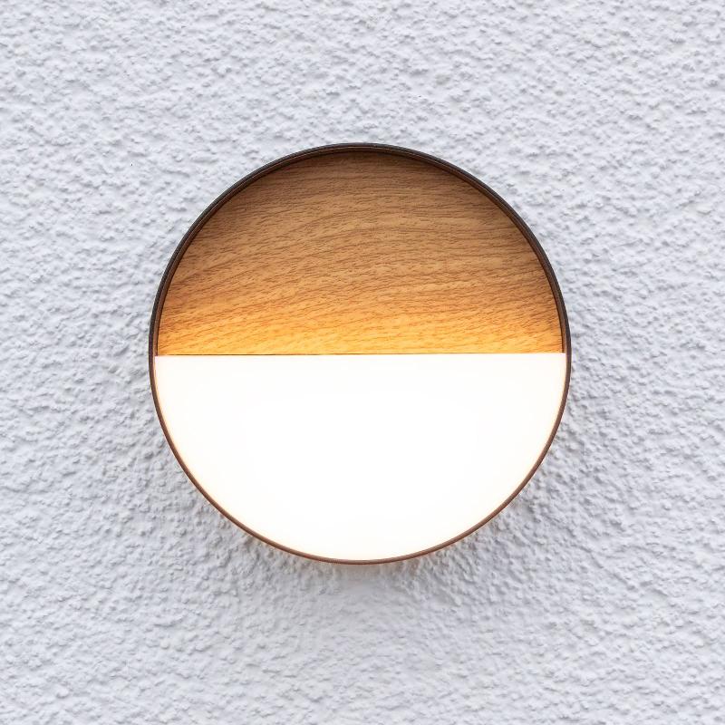 ECO-LIGHT APPLIQUE D\'EXTÉRIEUR LED RECHARGEABLE MEG, COULEUR BOIS, Ø 15 CM