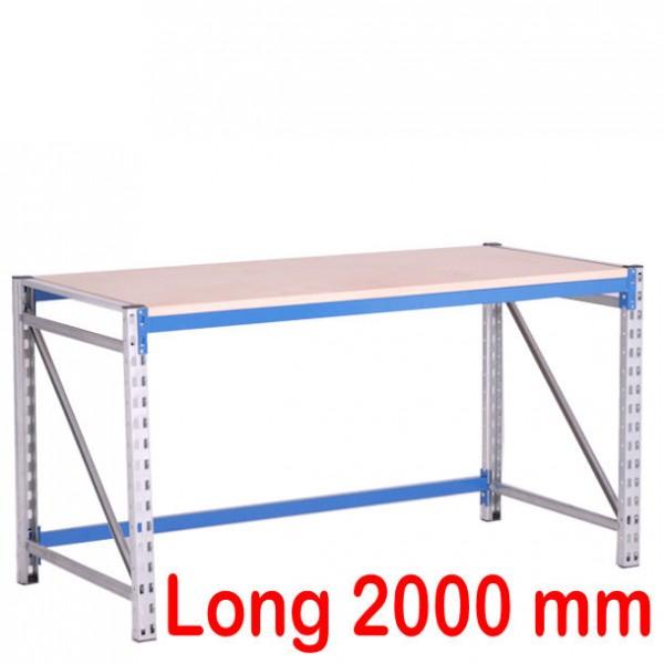 Établi d'atelier économique et robuste - longueur 2000 mm avec étagère - Marque Rolléco_0