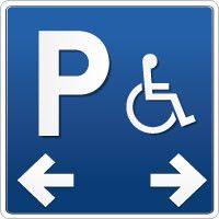 Han4130 - Panneau directionnel place handicapé - JR Signaletic - parking gauche et/ou droite_0