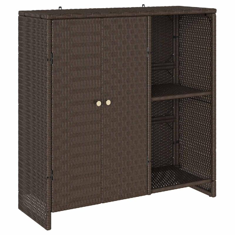Helloshop26 - Armoire de rangement moderne rectangulaire 100 x 36 x 102 cm pratique style contemporain en rotin marron 02_0058055 - marron Bois manufa_0