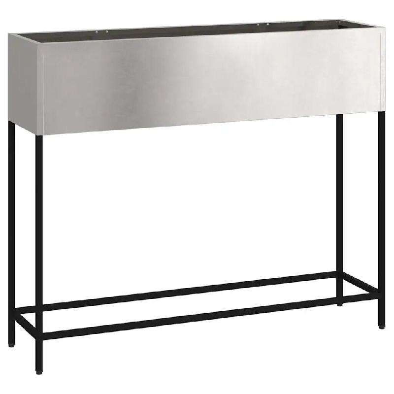 Helloshop26 - Bac de jardin surélevé rectangulaire moderne extérieur 100 x 26 x 82 cm en acier inoxydable argent 02_0052092 - inox 3000237242560_0