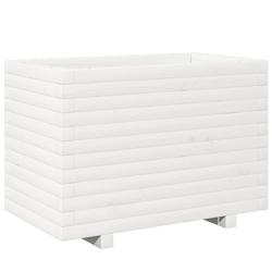 Helloshop26 - Jardinière bac lit surélevé plantes fleurs terrasse jardin 70 x 40 x 49,5 cm bois de pin massif blanc 02_0037789 - 3000214284293_0