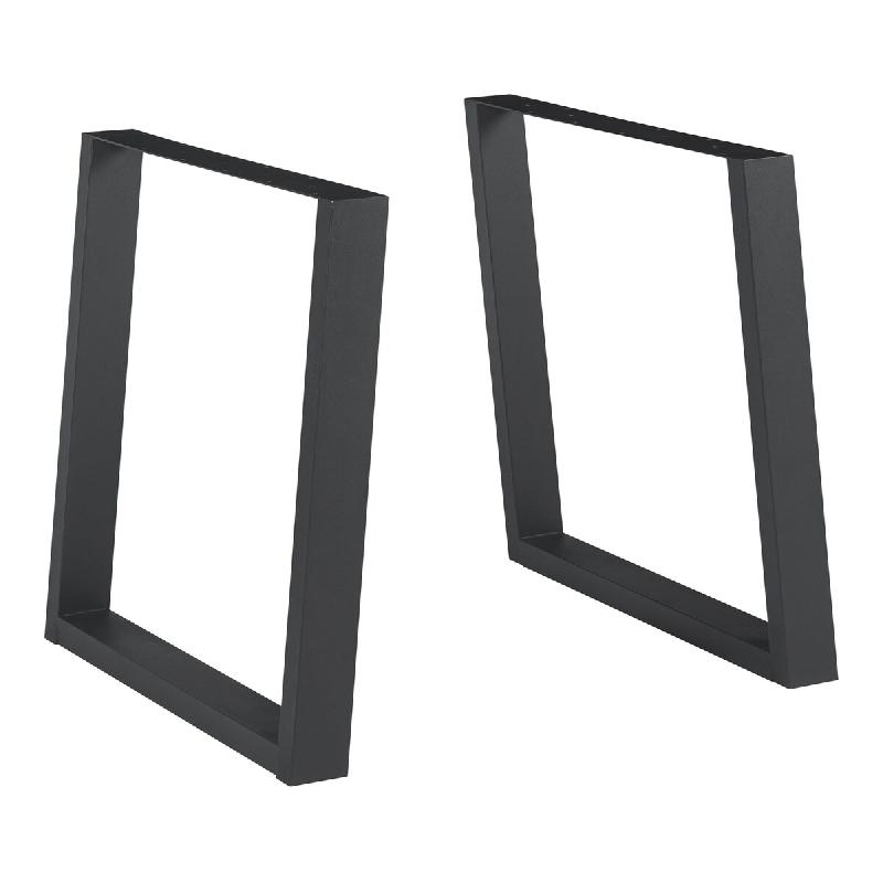 Helloshop26 - Lot de 2 pieds de table meuble moderne design original DIY acier 72 x 75 cm noir 03_0009676 - noir acier 3000224811984_0