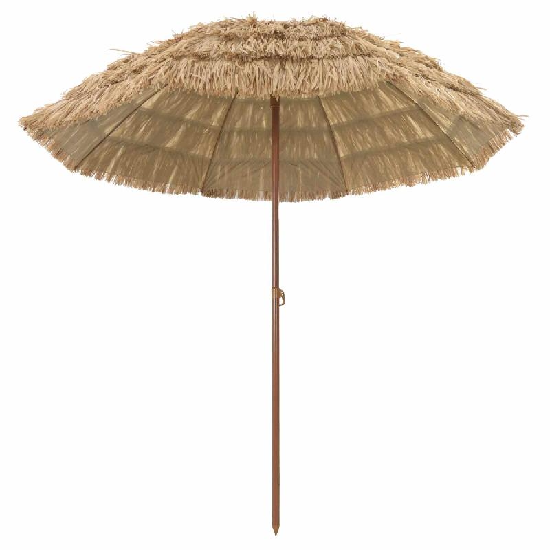 Helloshop26 - Parasol de plage léger et réglable dimensions 255 x 255 x 255 cm ambiance naturelle style tropical en polyester 02_0058868 - acier 300_0