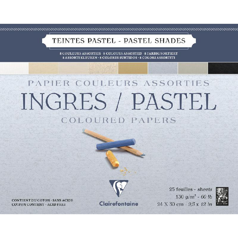 INGRES PASTEL BLOC COLLÉ 25F 24X30CM 130G - ASSORTIMENT PASTEL - LOT DE 4
