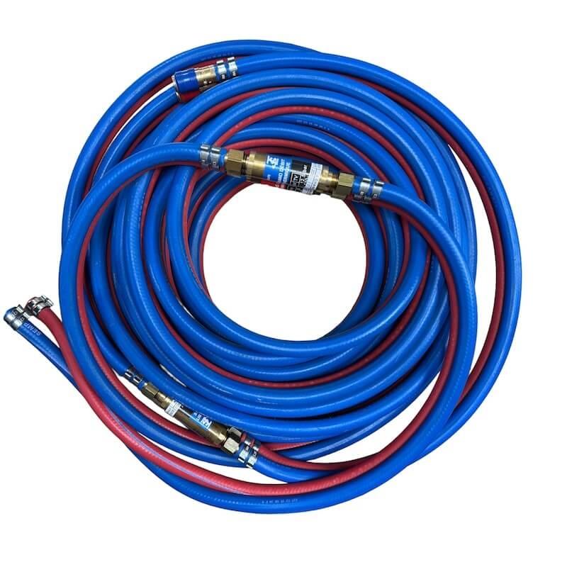 Kit tuyau soudage gros débit Ø10x17 OXYGENE / ACETYLENE - 20m_0