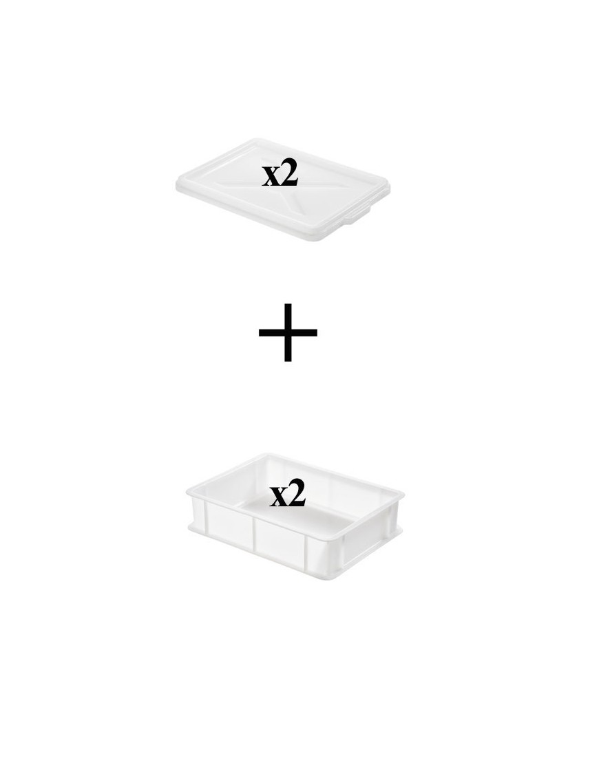 Lot de 2 demi bac à pâton + couvercle_0