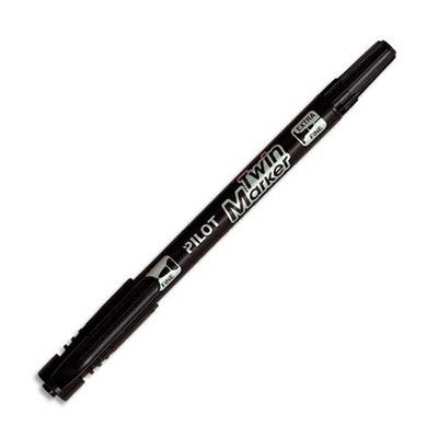 MARQUEUR PERMANENT PILOT TWIN MARKER - 2 POINTES OGIVES : UNE FINE ET UNE MOYENNE - NOIR