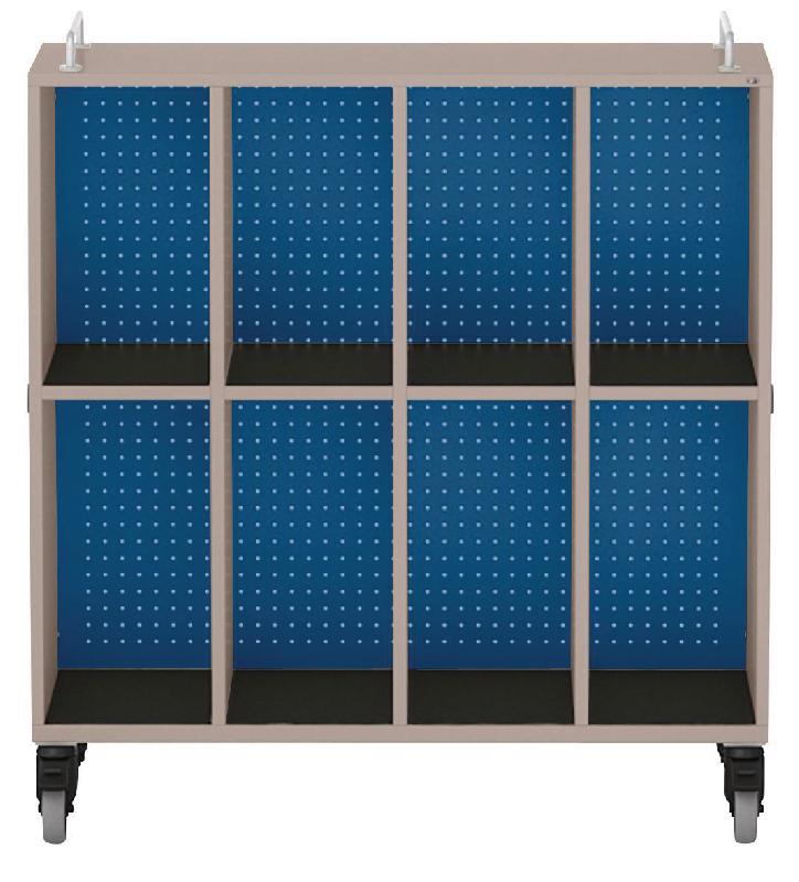 MEUBLE BAS SHIFT+ LANDSCAPE MÉL POUR CARTABLES 8 CASES- GRIS TERRE - BLEU SAPHIR - MANUTAN COLLECTIVITÉS