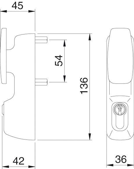 MODULE BOUTON TIRAGE FIXE À CLÉ NOIR - ISEO - 94013005