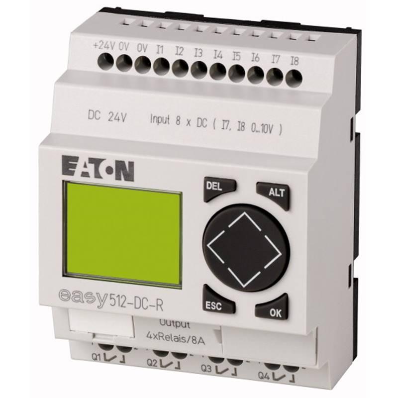 Module logique easy512-DC-R - 24V DC, 8 entrées TOR (2 analogiques), 4 sorties TOR à relais, avec afficheur_0