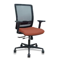 Piqueras y Crespo Silla Haches traslack malla negra asiento bali marrón brazos 2D ruedas 65mm - marron multi-matériau 395TKM840B363B2DB68R65_0