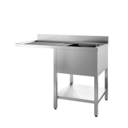 Plonge 1 bac à droite avec passage lave-vaisselle - P 700 mm - inox PLV1BD7-12_0
