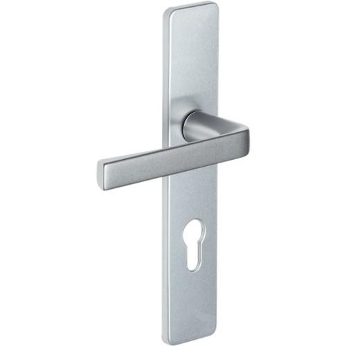 POIGNÉES SUR PLAQUES CLÉ L - ALUMINIUM BASALT - KAZA VACHETTE