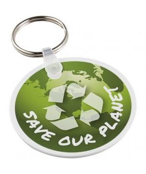 PORTE-CLÉS RECYCLÉ TAIT CIRCULAIRE - BLANC - PORTE-CLÉS PUBLICITAIRES PERSONNALISÉS