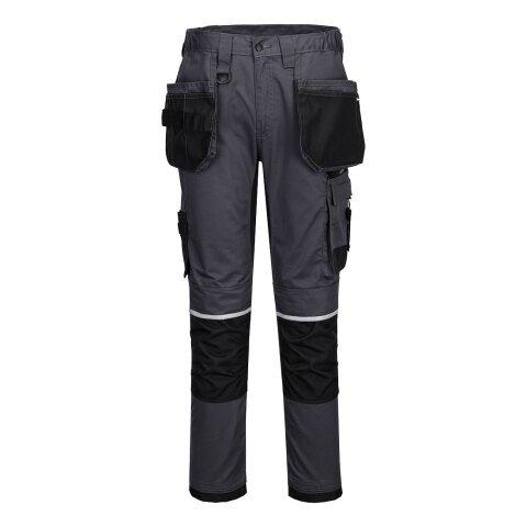 PORTWEST CD845 PANTALON STRETCH WX2 HOLSTER GRIS MÉTAL SHORT - TAILLE 30 - COURT