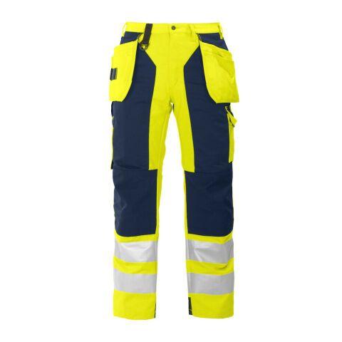 PROJOB 6506 PANTALON POLYCOTON - EN ISO 20471 CLASSE 2 JAUNE/MARINE - TAILLE 54