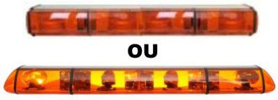 Rampe lumineuse 800 mm orange - 12/24 Volts - 2 ou 4 gyrophares - Base aluminium_0