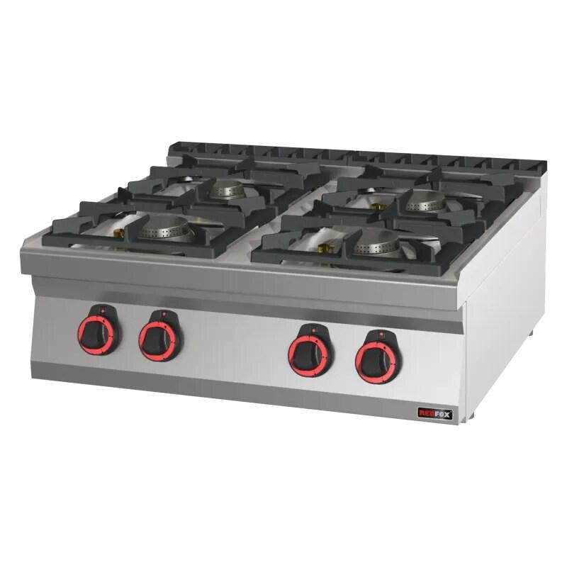 RM GASTRO Fourneau à gaz 4x brûleur sans soubassement REDFOX - SP 70/08 G - REDFOX - 0615402546522_0