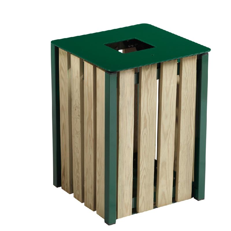 ROSSIGNOL Corbeille a poser ou a fixer eden - 50 L - bois / vert mousse_0