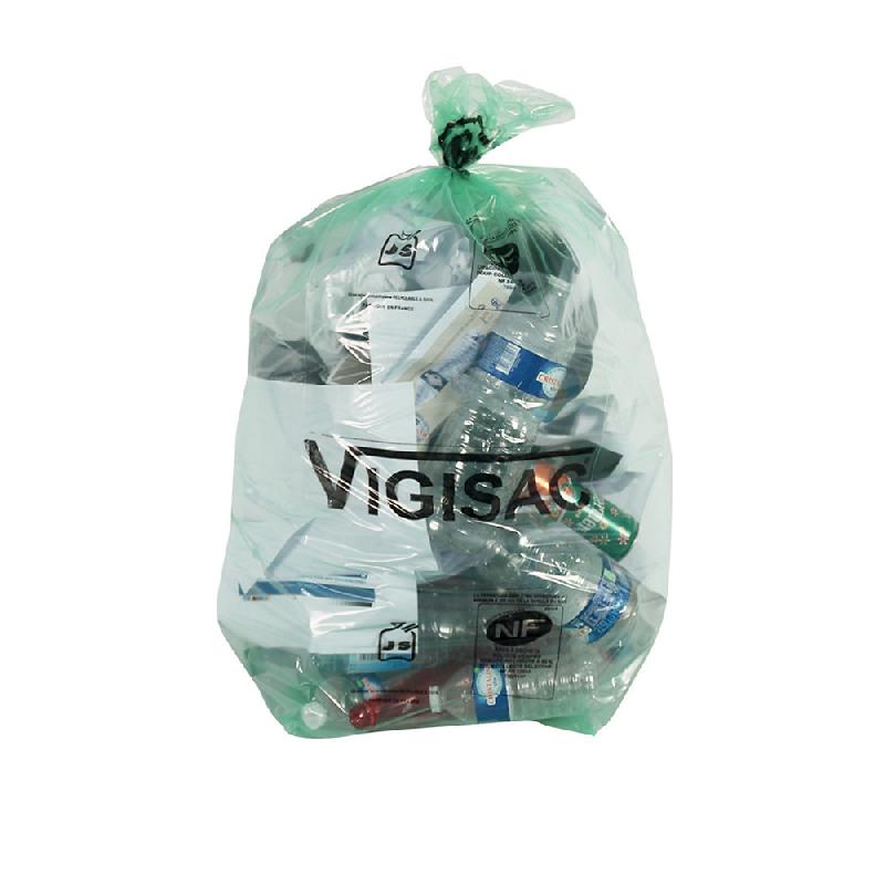 SACS POUBELLE DÉCHETS COURANTS VIGISAC TRANSPARENTS 110 L, LOT DE 250