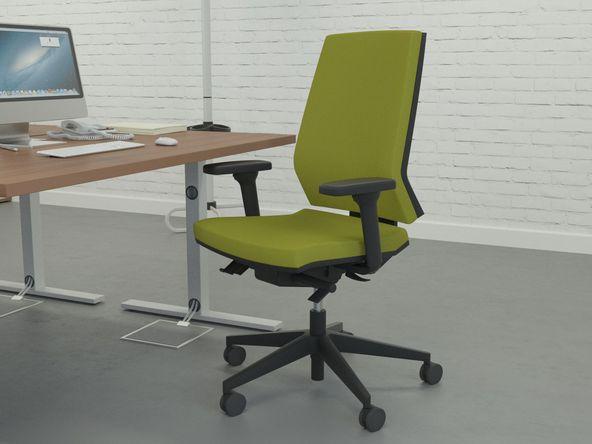 Siège de bureau opératif Sharpak - mécanisme synchrone, accoudoirs 3D, piètement nylon_0
