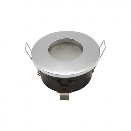 Support de spot BBC rond - Chrome étanche - IP65 - 82mm_0