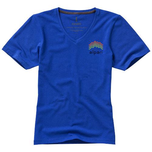 T-shirt bio manches courtes pour femme Kawartha - col V - tissu extensible - 95% coton biologique ringspun_0